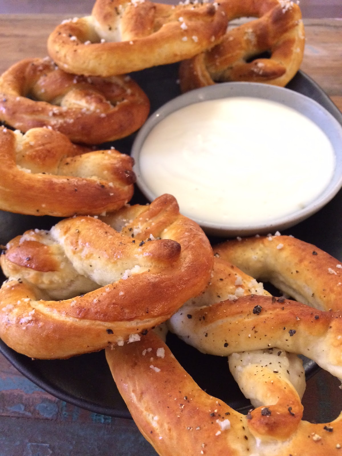 EpiCurious Generations Chewy Soft Pretzels and Stretchy Cheese Sauce