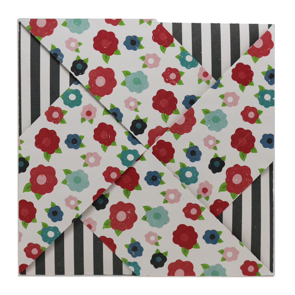 Pinwheel Card Wraps Bits of Paper