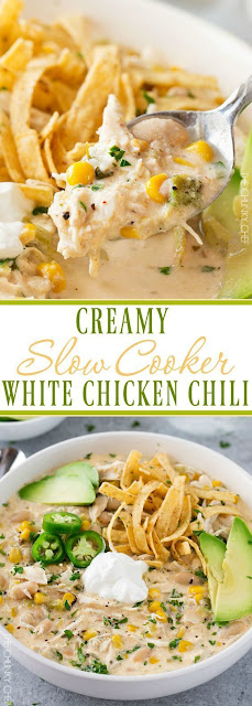 Creamy Crockpot White Chicken Chili