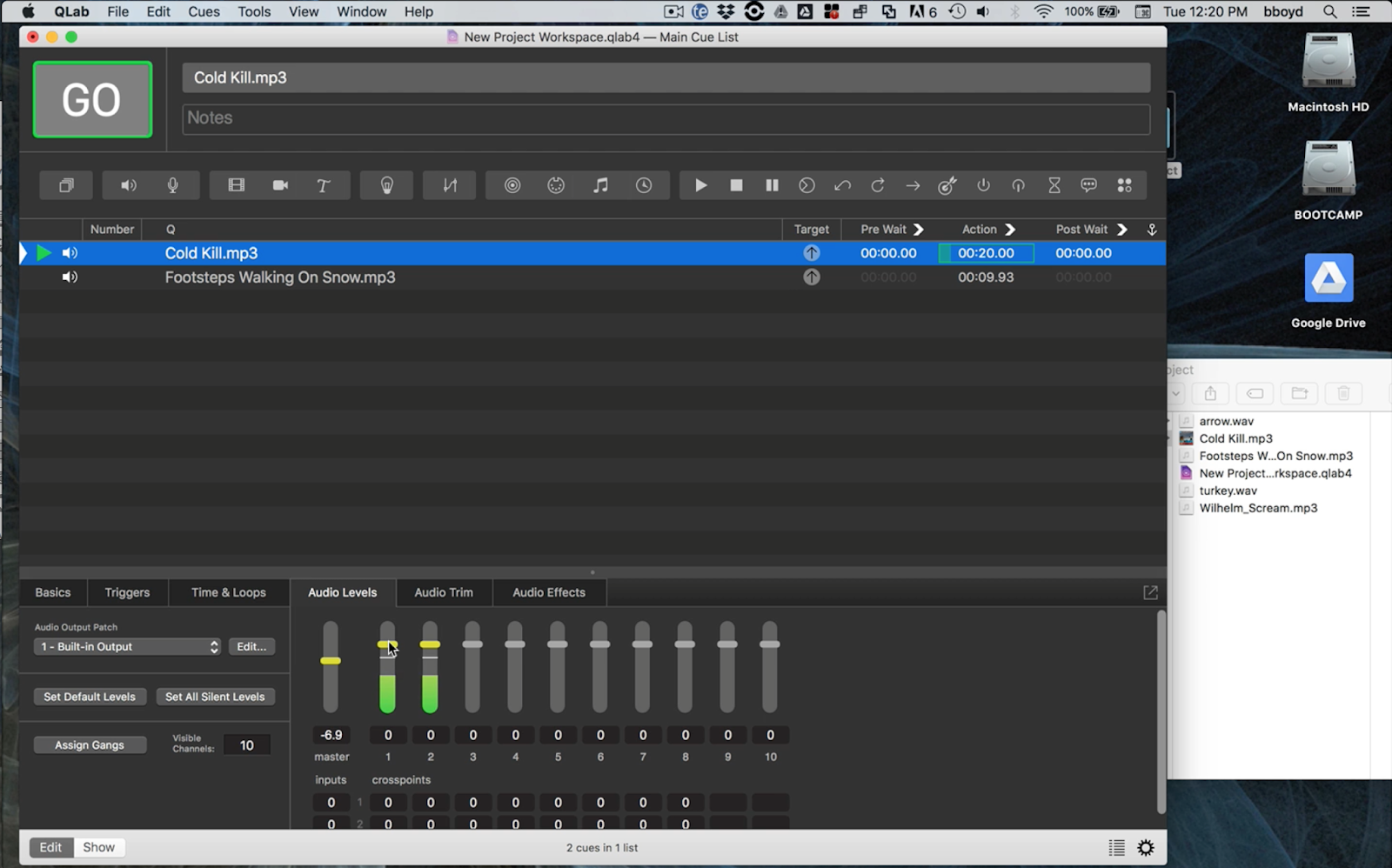 class with bryan QLab Tutorials Basic Audio Functions