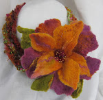 Felted Flower Necklace with Swarovski Embellishments  - 4/14/12
