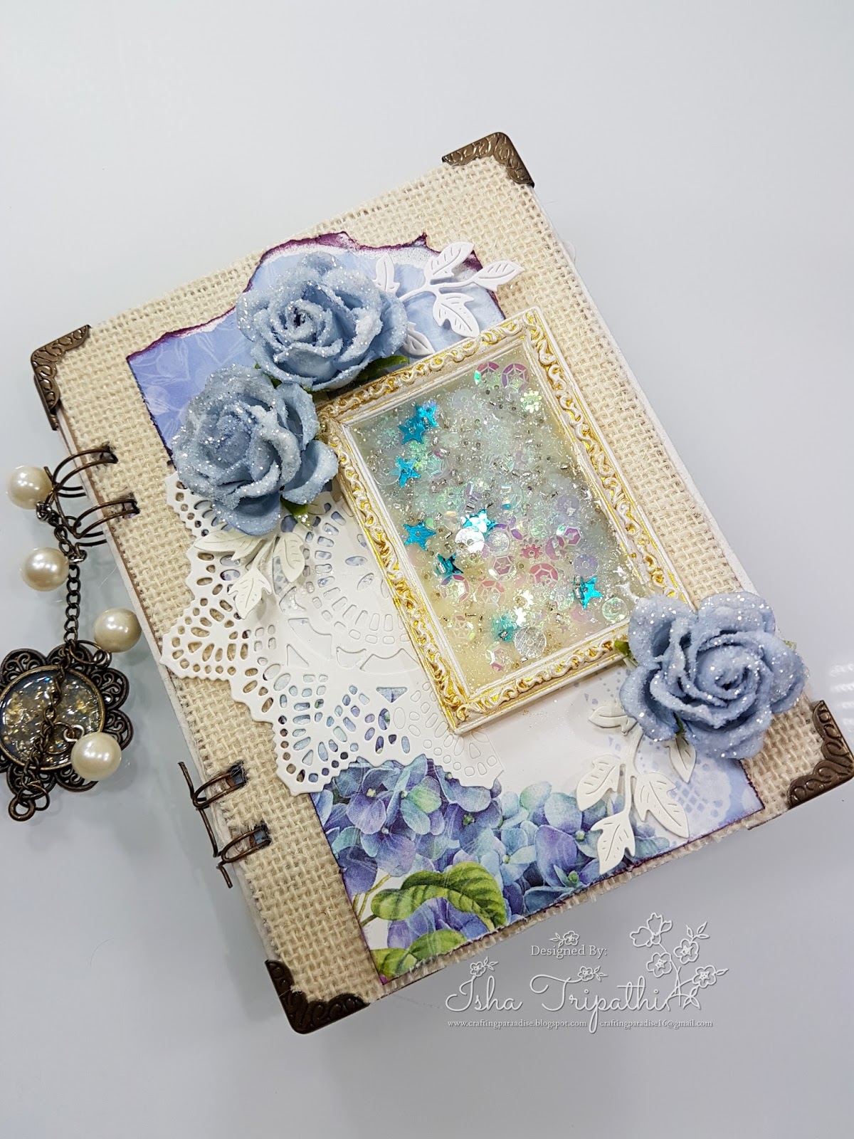 Crafters Corner MINI ALBUM Dress My Craft Hydrangea Lawns