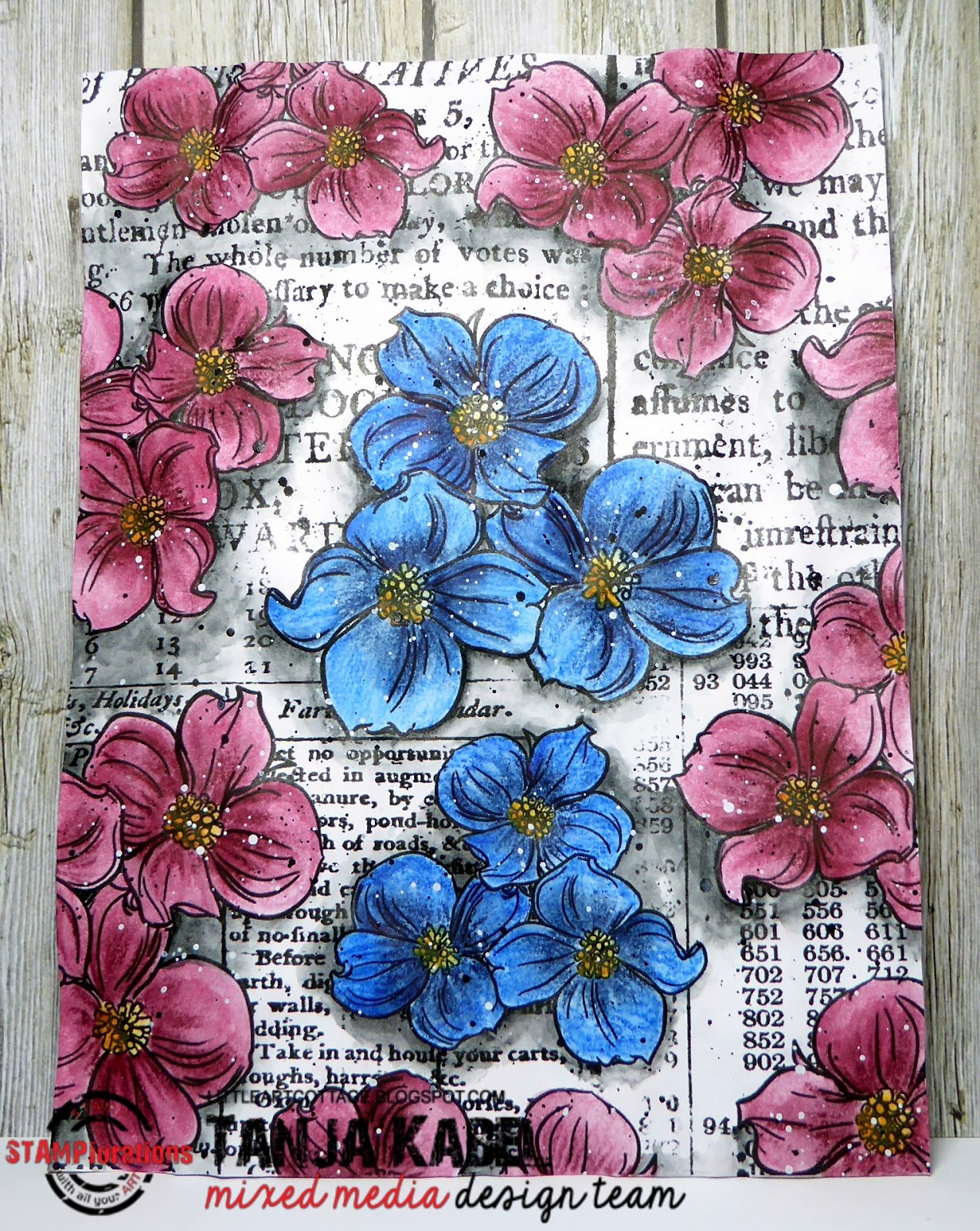Cut Out A Page From The STAMPlorations Color Blooms Coloring Book Flowers With Inktense Pencils