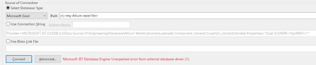 Altium JET database error