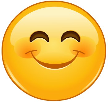 Big grin and rosy cheeks emoji