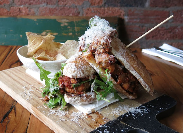 Di Bella Coffee Roasting Warehouse, baked meatball sub Di Bella Coffee Roasting Warehouse, baked meatball sub