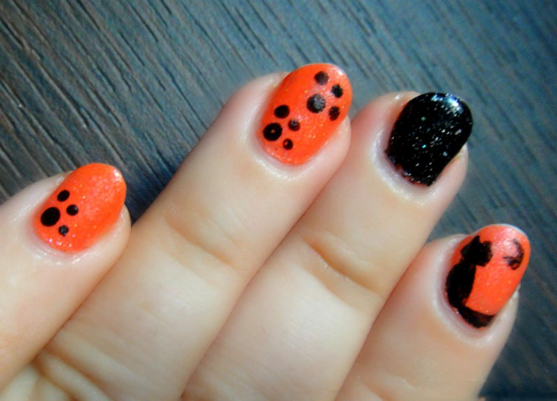 da unha Tutorial Decoração de Unhas Gato e patas Halloween 2013 nails nail Tutorial Decoração de Unhas Gato e patas Halloween 2013