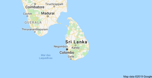 mapa do Sri Lanka