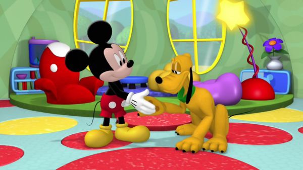 MICKEY MOUSE: Hiya, Pluto, shake!