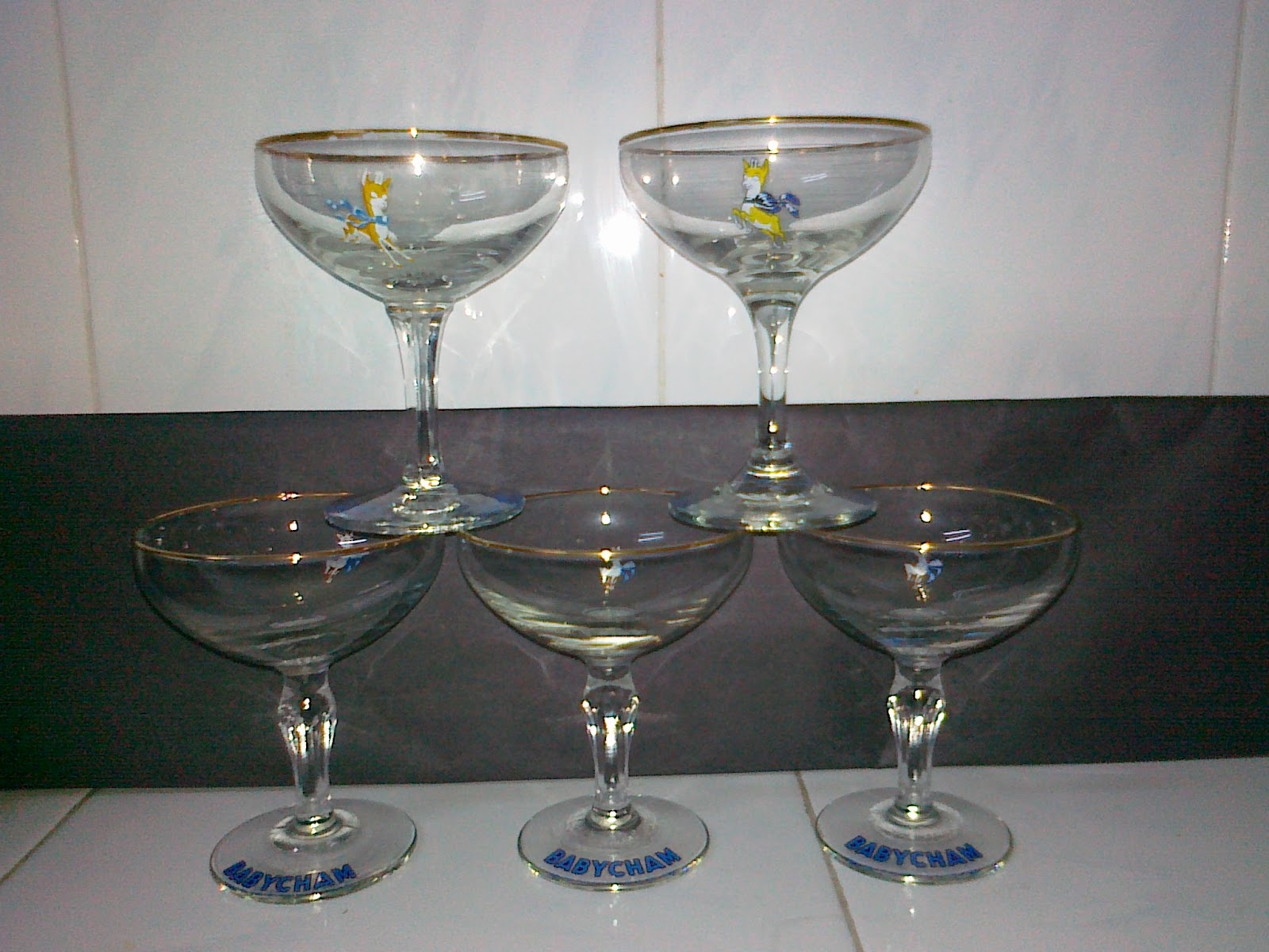 Randhawa's Bank Notes And Collectibles Old BABYCHAM Glasses
