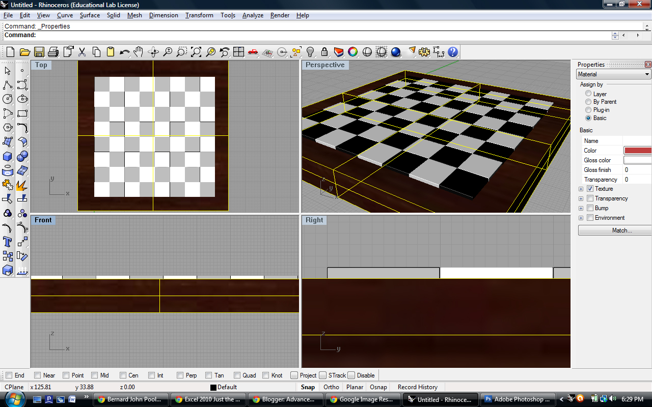 Projects in Computers: Rhino: Create a Checker Board and Checkers