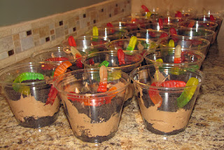 individual dirt pudding cups, cub scout snacks, camping snacks
