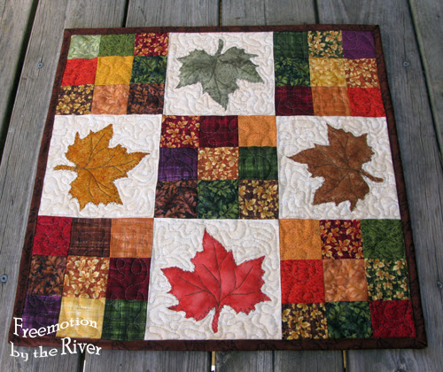 Maple Leaves table topper at Freemotion by the River