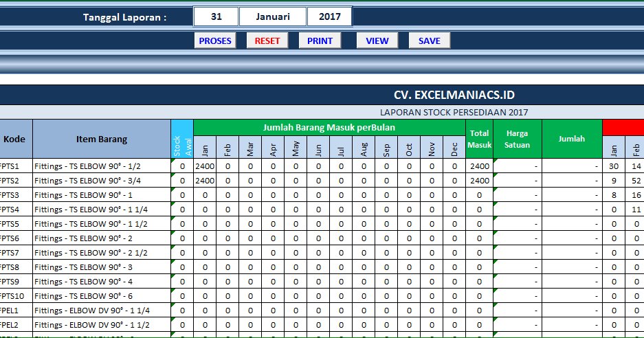 Contoh Pembukuan Stok Barang Manual