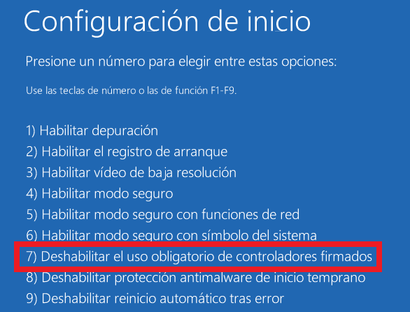 Windows: No puede comprobar la firma digital de los controladores necesarios para este dispositivo