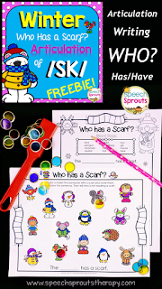 S Blend Articulation and Winter Writing Center: Who has a Scarf? www.speechsproutstherapy.com S Blend Articulation and Winter Writing Center: Who has a Scarf? www.speechsproutstherapy.com