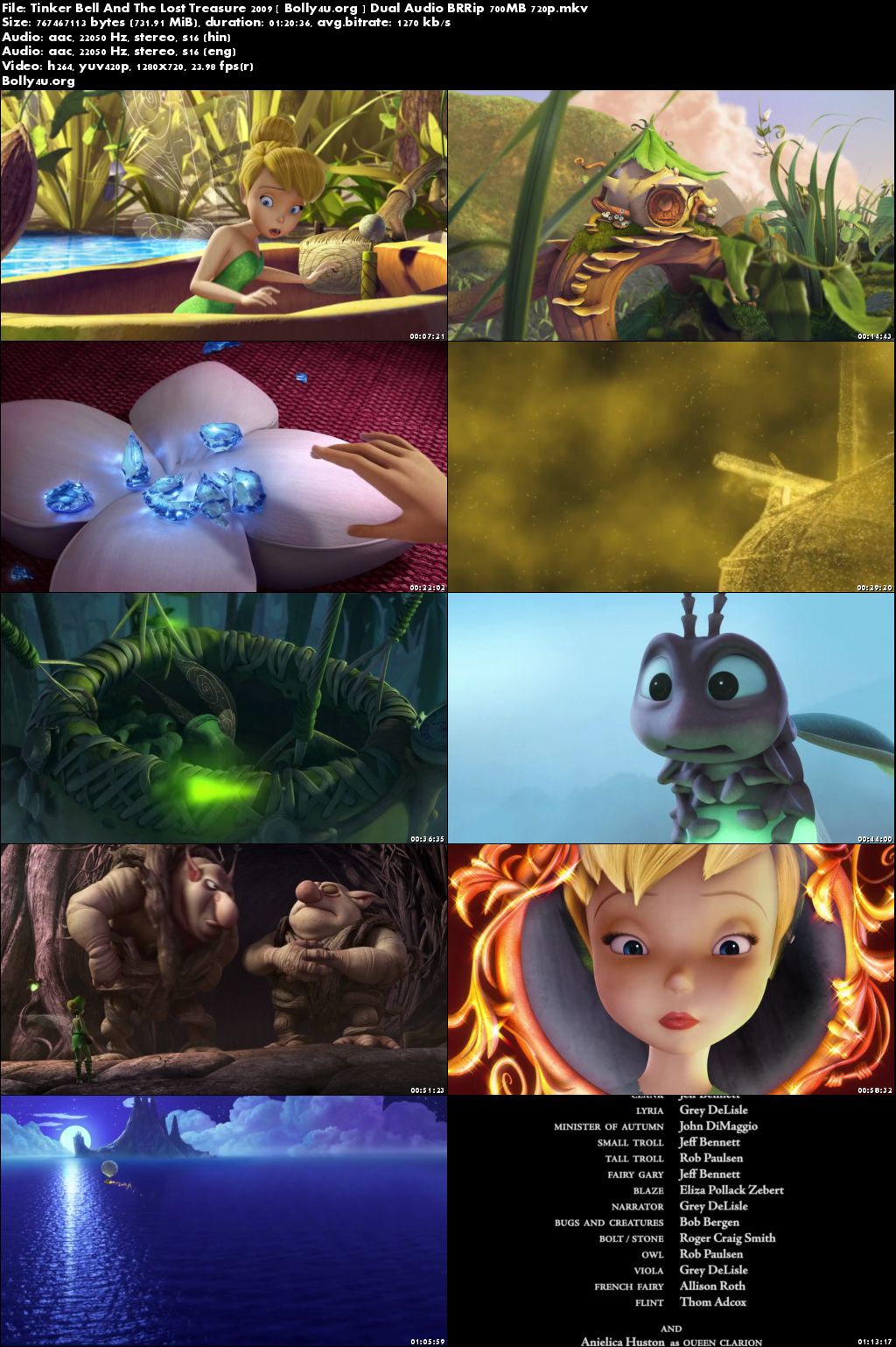 Tinker Bell And The Lost Treasure 2009 BRRip Hindi Dual Audio 700MB Download