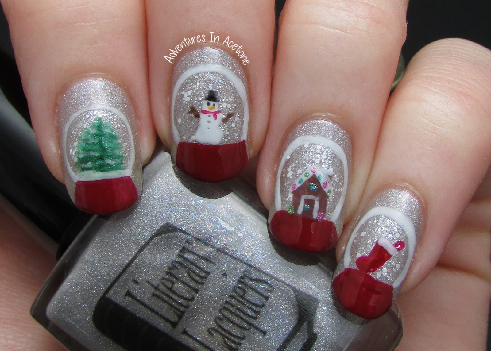 These Snow Globe winter nails are so extra & Fabulous!