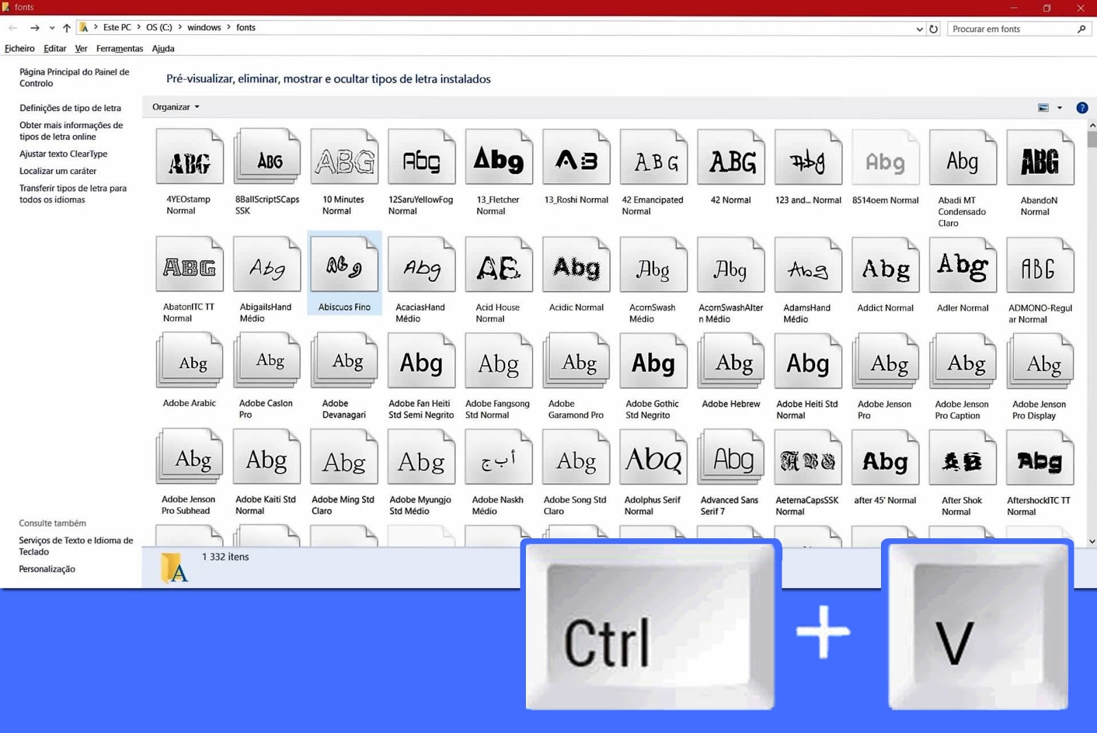 Pasta Windows\Fonts Pasta Windows\Fonts