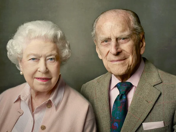 Queen's 90th birthday, shows Queen Elizabeth II with her husband, The Duke of Edinburgh, and was taken at Windsor Castle just after Easter