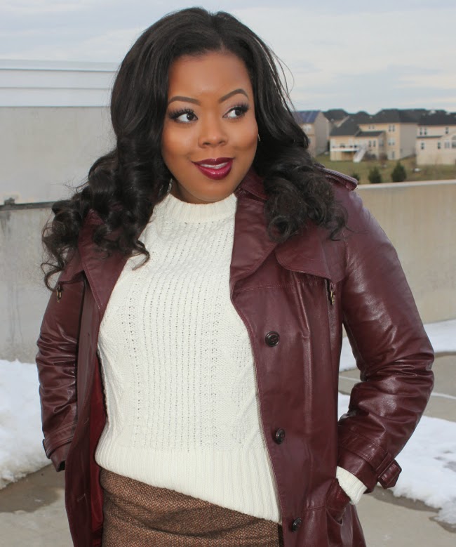 Winter Time Chic: Tweed & The Burgundy Trench | Naja Diamond