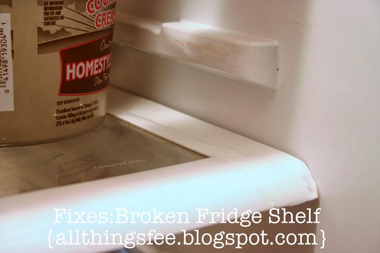 all things fee. where life meets craft: Fix: Broken Fridge Shelf