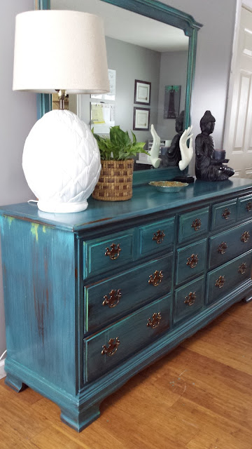 Bohemian Painted dresser, teal