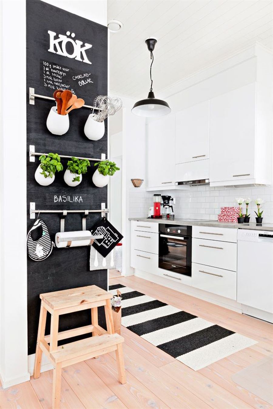 Black and White Kitchen Decorating Lady's Houses