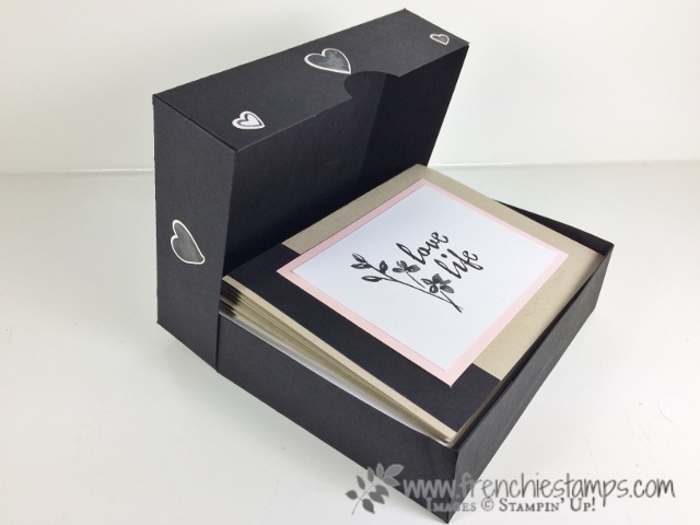 Box for Greeting Cards, 12 cards and envelop will fit in this box, Frenchie Live, Stampin'Up!