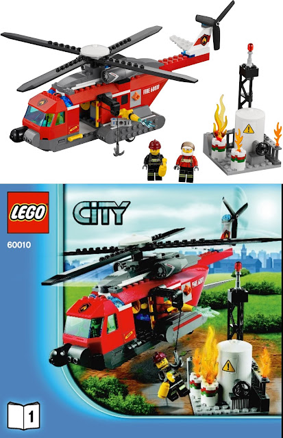 Duas versões do set LEGO City 60010 Fire Helicopter