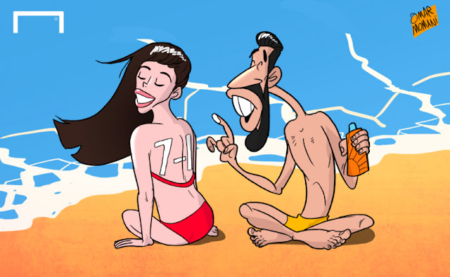  Sami Khedira and Adriana Lima cartoon