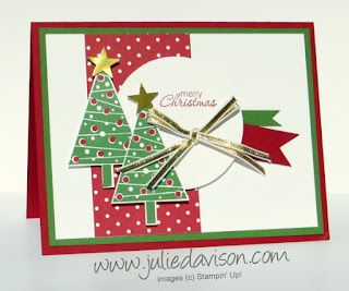 Stampin' Up! Festival of Trees Christmas Card for Pocket Sketch Challenge #stampinup www.juliedavison.com