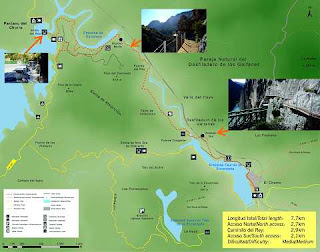Mapa del Caminito del Rey. Mapa del Caminito del Rey.