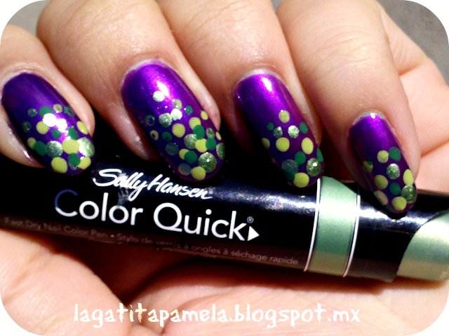 green and purple nails