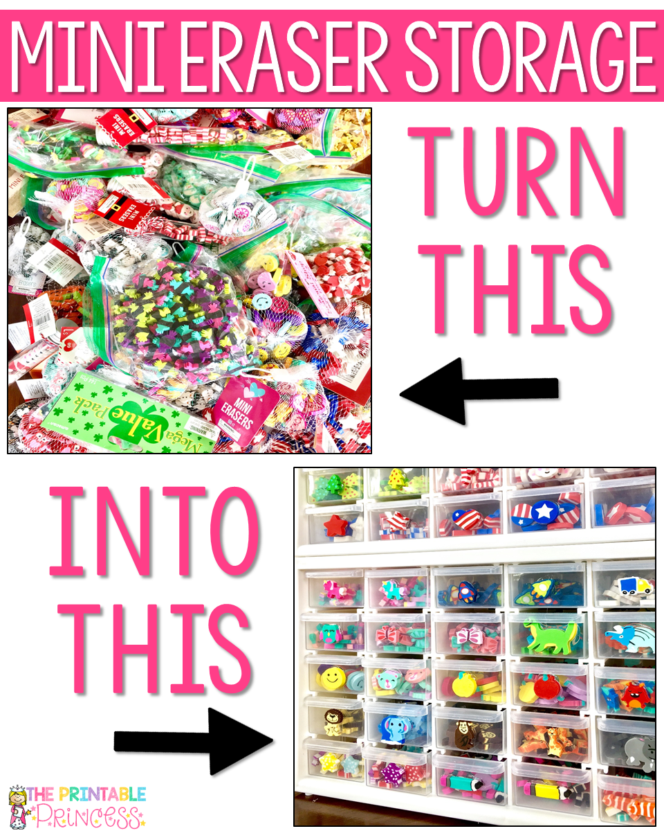 The Printable Princess Mini Eraser Storage Solution for the Classroom