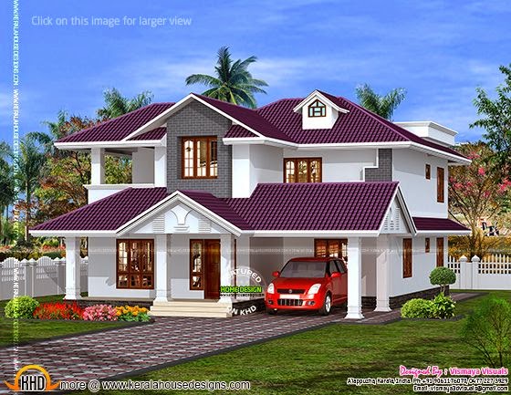 House design in purple roof