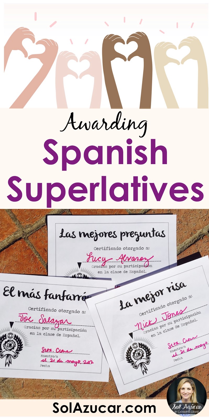 spanish superlatives end of the year student awards sol azúcar by