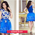 Rochie scurta albastra tip printesa de majorat / banchet cu broderie
