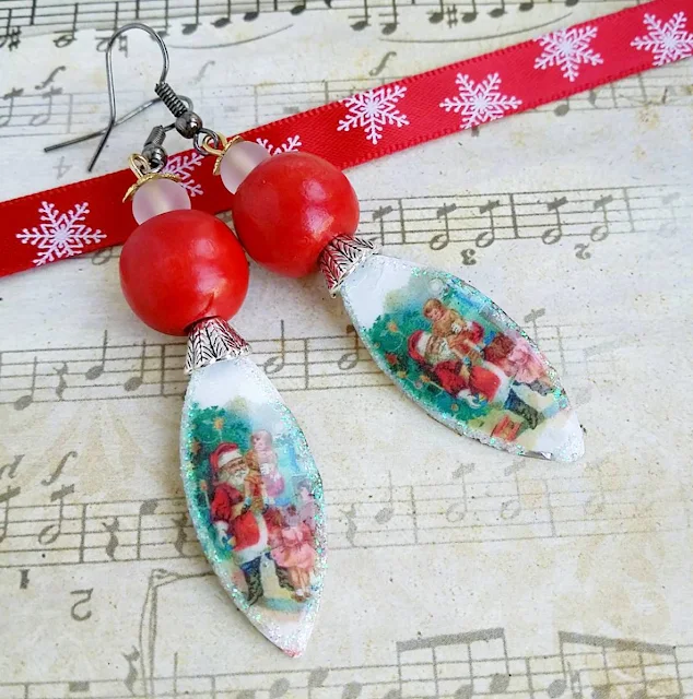 christmas earrings santa claus jewelry ugly sweater gift idea for her