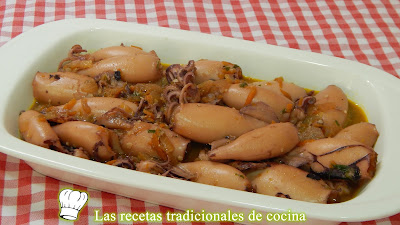 Calamares en salsa al vino blanco, receta fácil