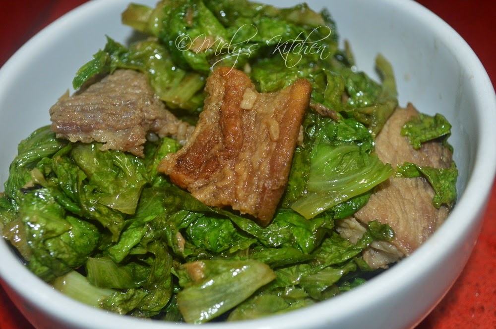 Mely's kitchen Sauteed Lettuce with Pork