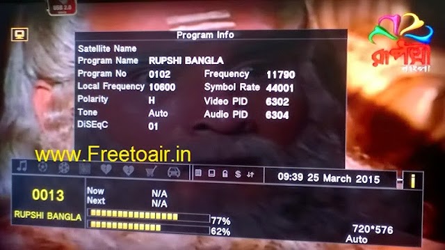 Rupasi Bangla Channel Free-to-Air from ABS-2 Satellite (Ku-Band)