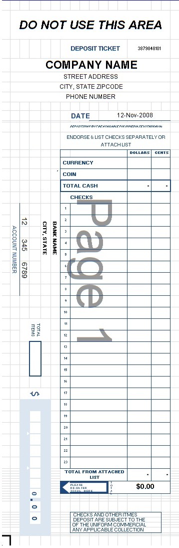 Bank Deposit Receipt ~ Template Sample Bank Deposit Receipt ~ Template Sample