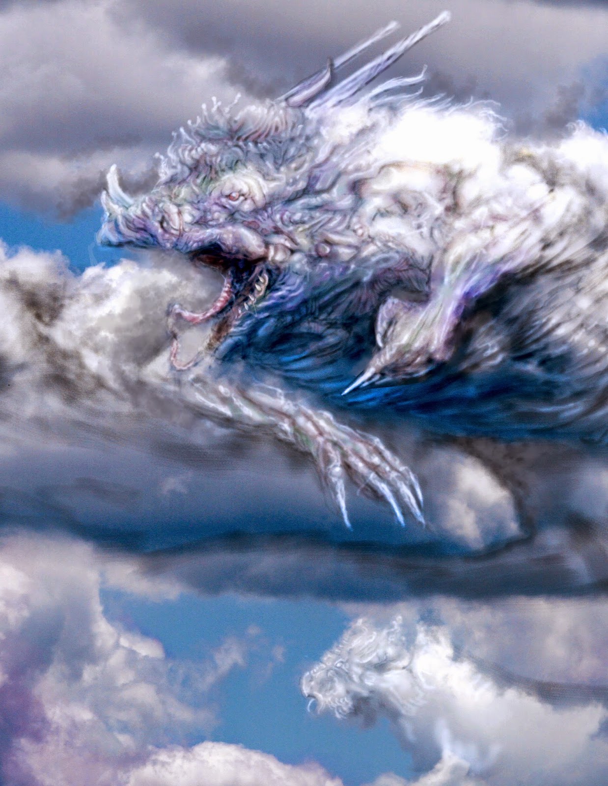Bi dragon. Дракон воздуха. Дракон ветра. Дракон в небе. Облачный дракон.