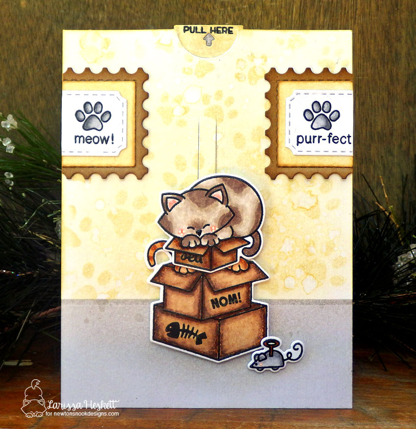 Cat in Boxes Slider Card by Larissa Heskett | Newton Loves Boxes and Newton's Antics Stamp Sets by Newton's Nook Designs #newtonsnook #handmade