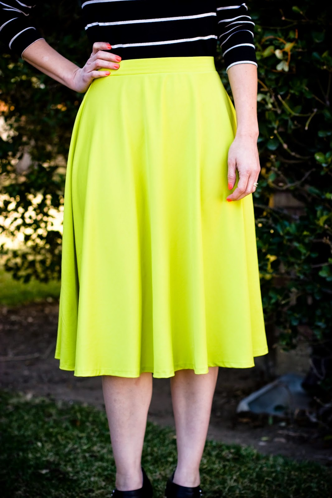 RecentlyRisa: Chartreuse Skater Skirt
