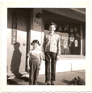 childhood photo outside home before Christmas in Santa Rosa California 1960