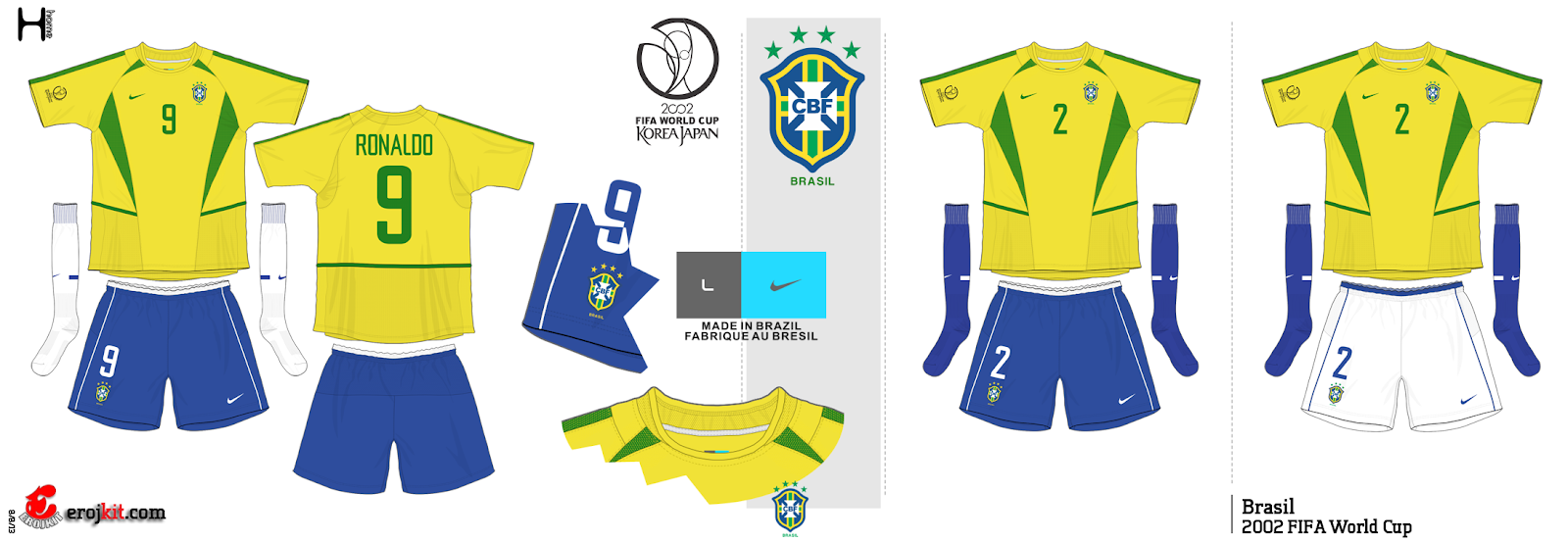 Kit Design, by eroj: 2002 Brasil (Home e Away)