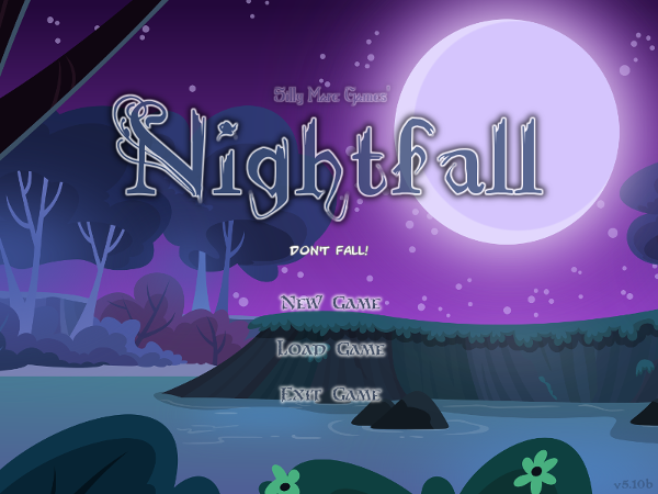 Nightfall's title screen.