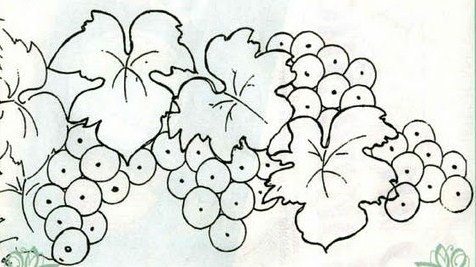 flor de liz aplique cacho de uvas